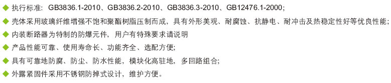 安徽免费麻豆视频网站防爆电气有限公司BXM(D)8030系列防爆防腐照明配电箱产品特色